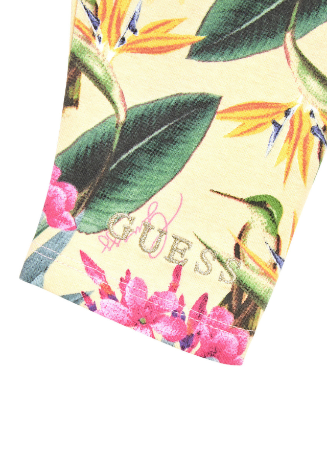 Set 2 Piese, Tricou Roz si Colanti cu Imprimeu Verde Tropical K4GG02 Guess