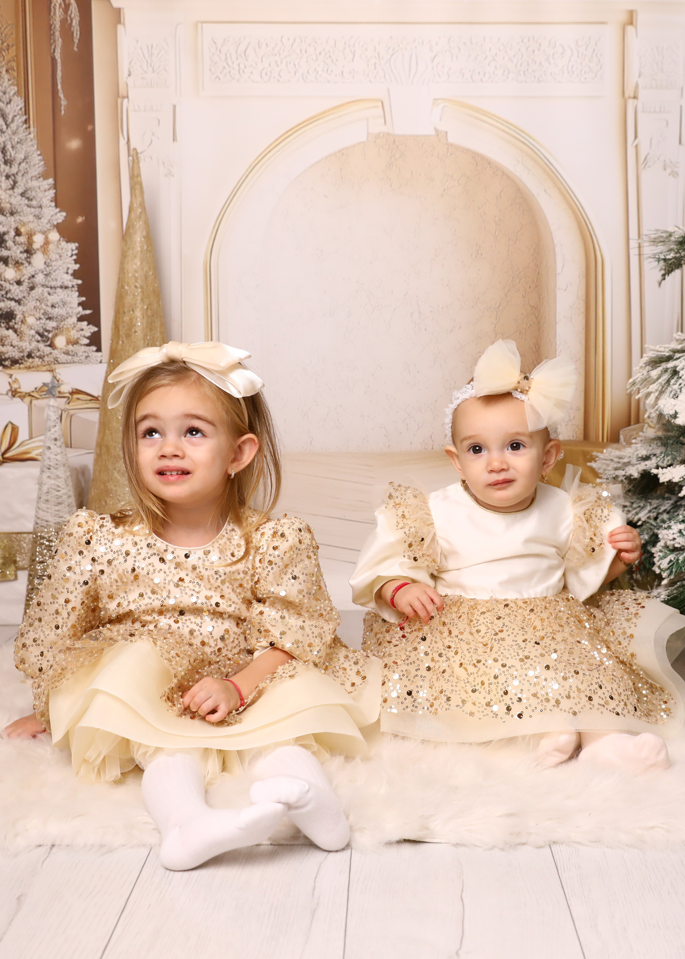 Roxana Cappuccino Dress with Gold Sequins AnneBebe