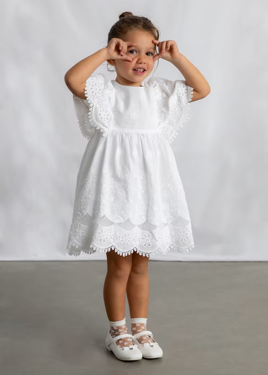 White Embroidered Dress 3923 Mayoral