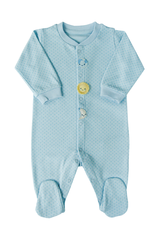 AnneBebe - Salopeta Baieti Bleu & Picouri Bleu Bumbac Organic S10633