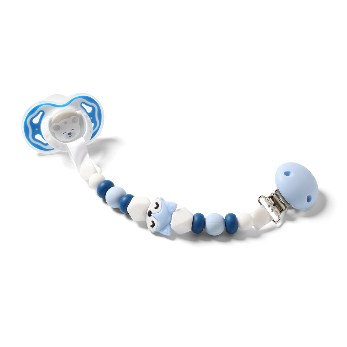 Lant suzeta cu clips Babyono albastru 719/03 - Camera Bebelusului