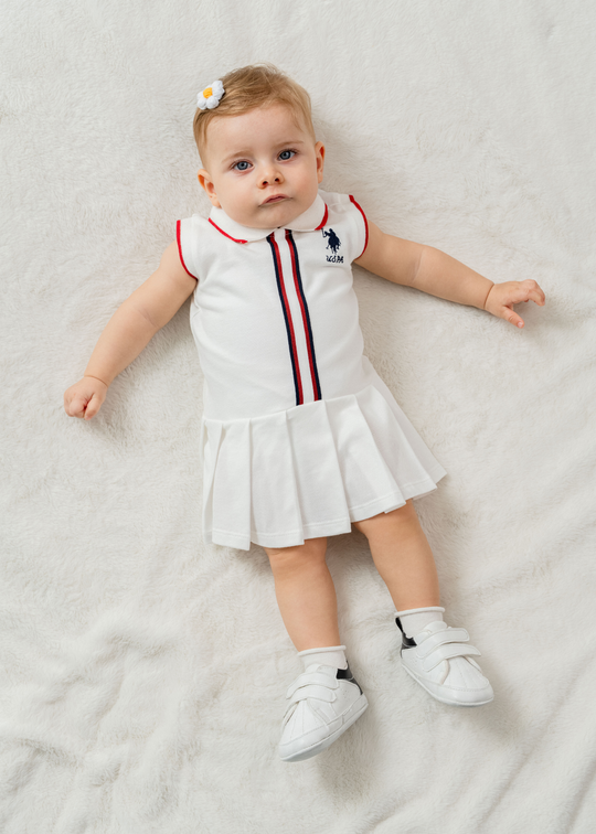 White, Red, and Navy Sleeveless Polo Dress USB2960 V1 Us Polo Assn