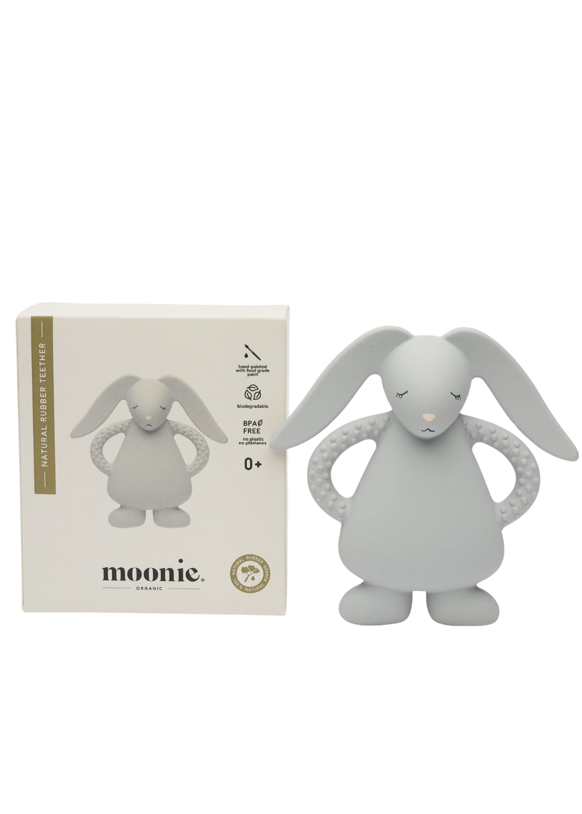 Pure Natural Latex Bunny Teething Toy Silver Moonie