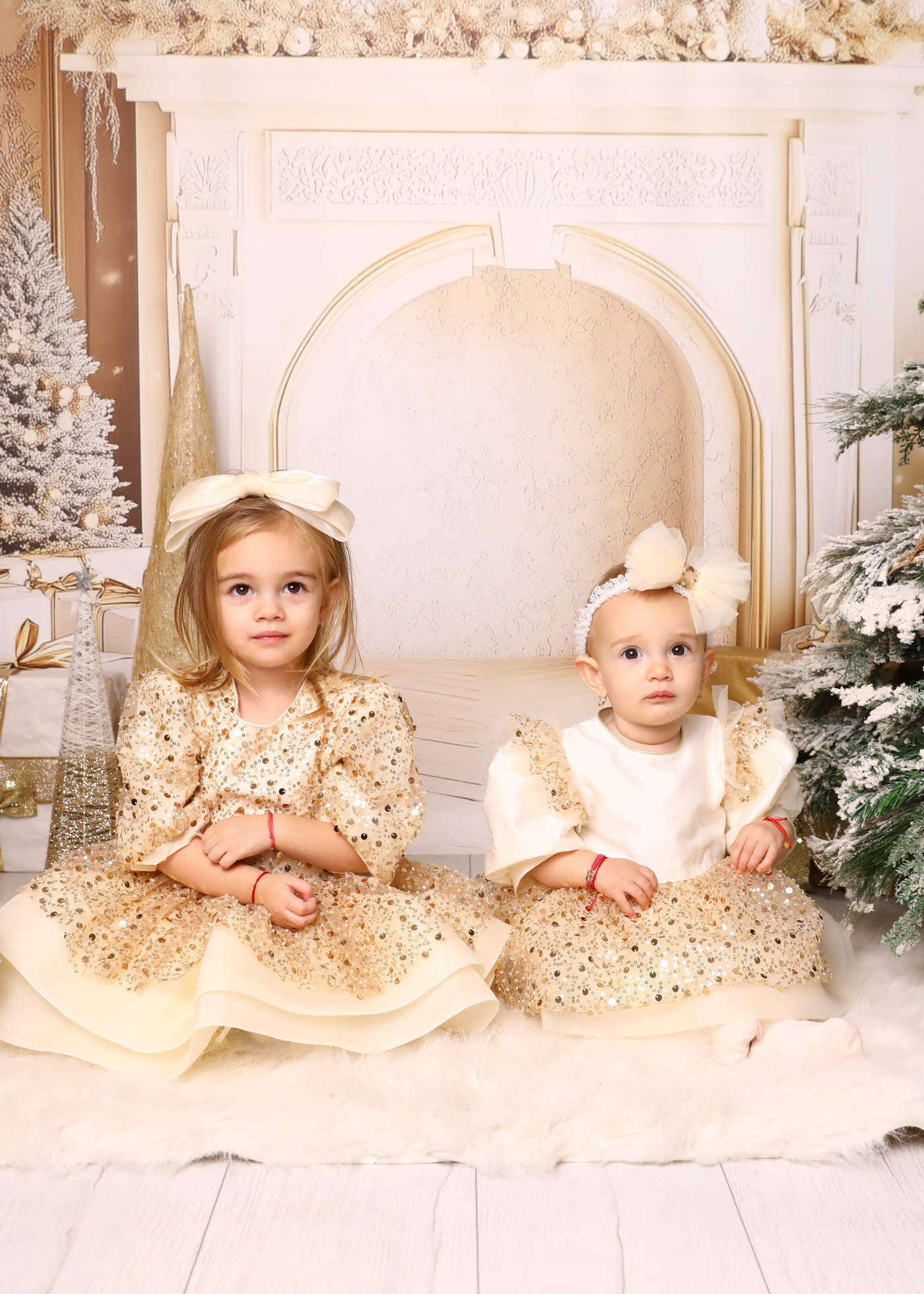 Roxana Cappuccino Dress with Gold Sequins AnneBebe