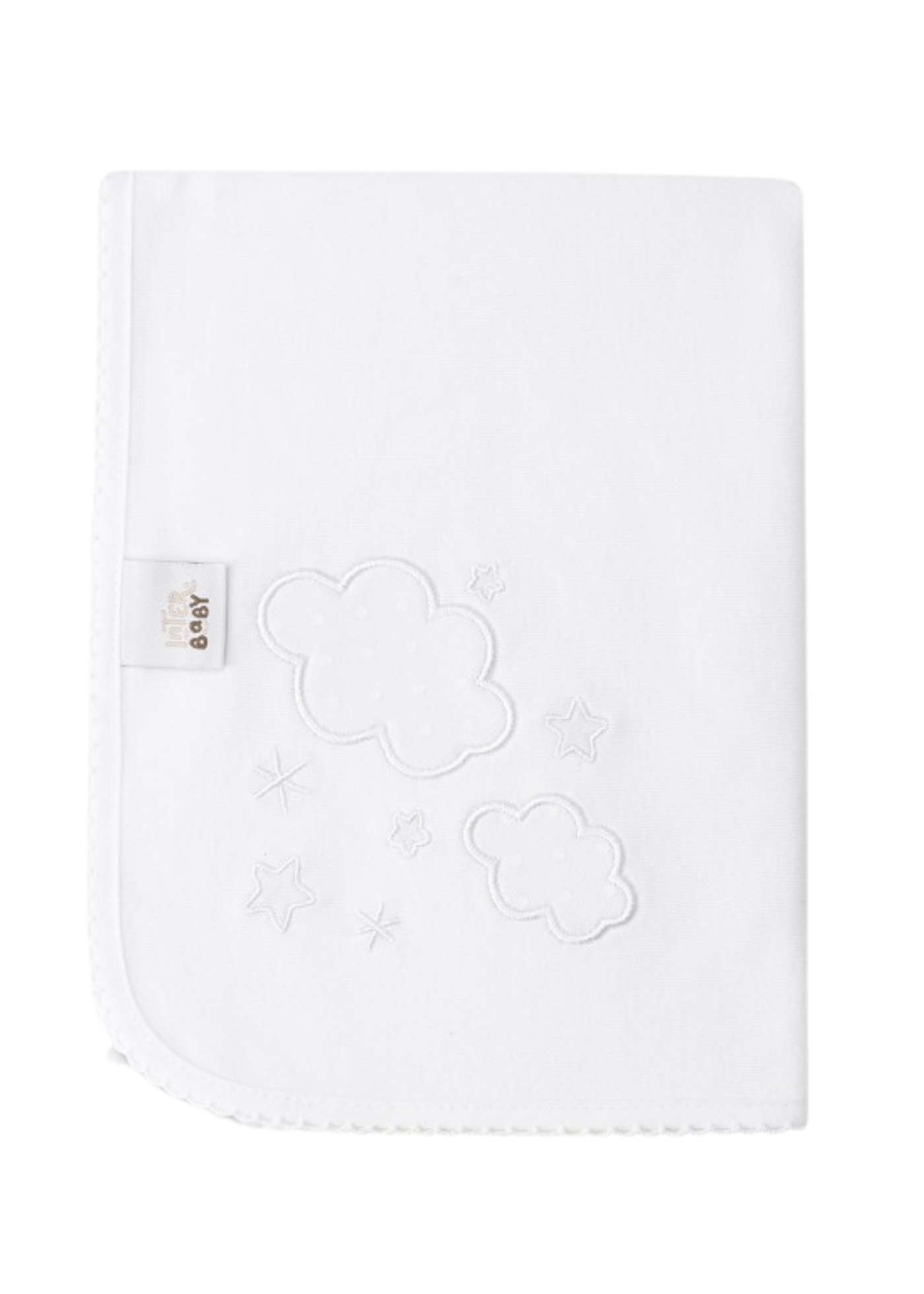 Paturica Alba cu Imprimeu Norisori Albi 98992-09 Interbaby