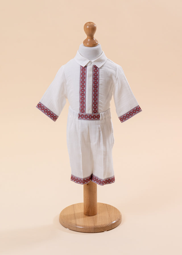 AnneBebe Traditional Shirt and Pants Red Ribbon Costume