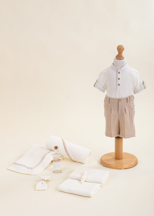 Set Botez Eduard 2 Piese Costum si Trusou Personalizat AnneBebe