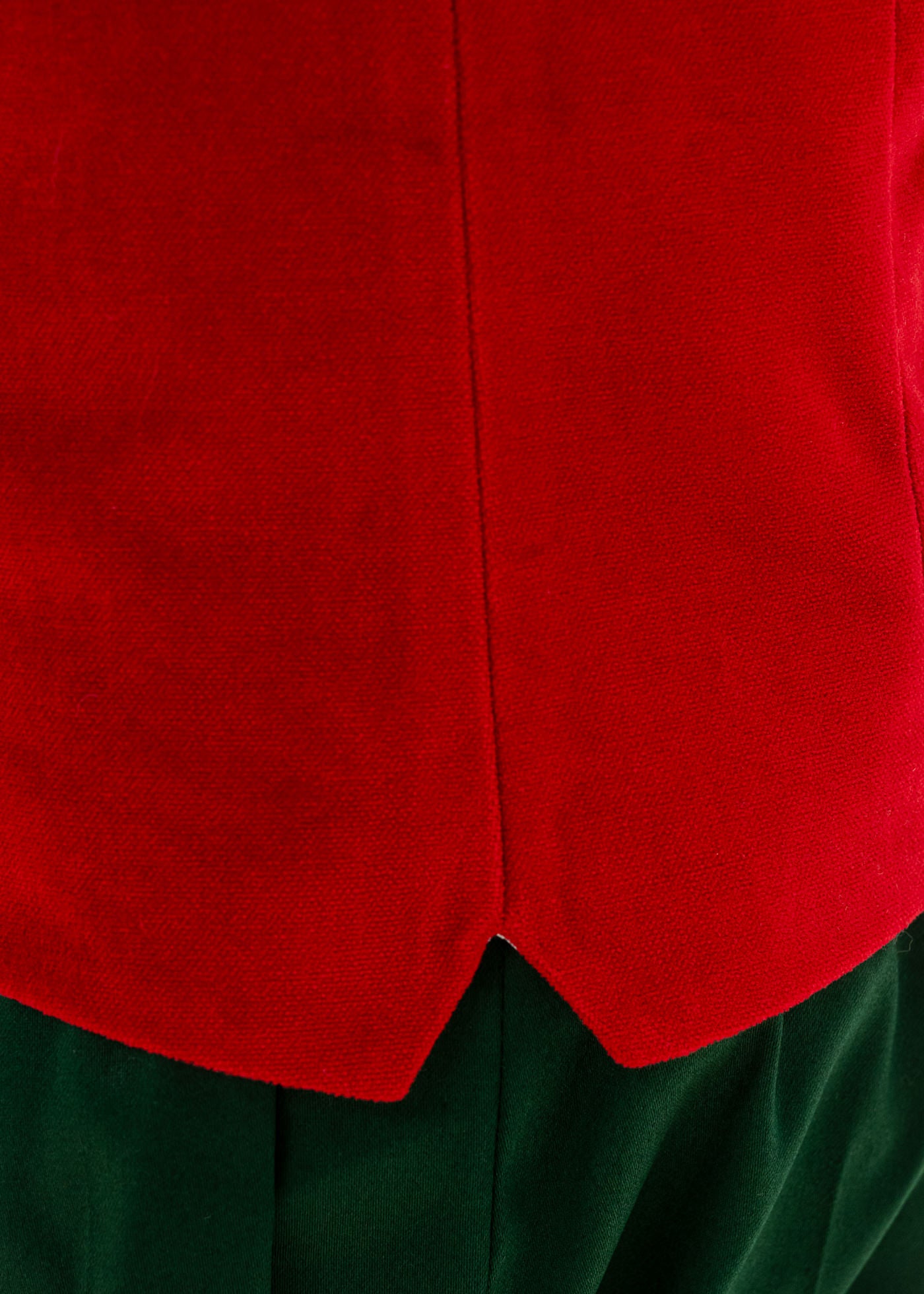 Costum Vesta Raiat Rosu Pantalon Verde AnneBebe