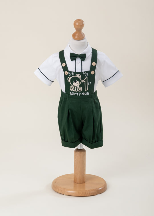 1st Birthday Outfit Dark Green Trousers