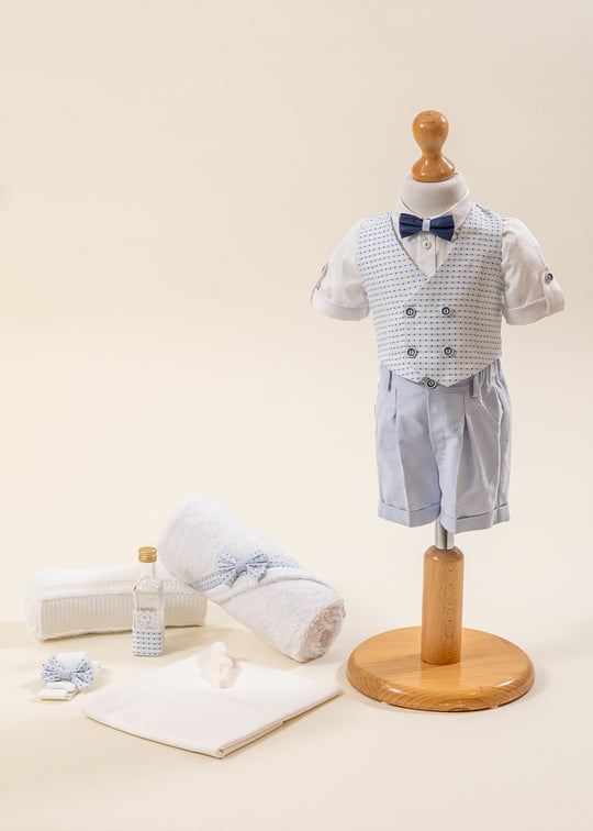 Set Botez Eric 2 Piese, Costum si Trusou Personalizat AnneBebe
