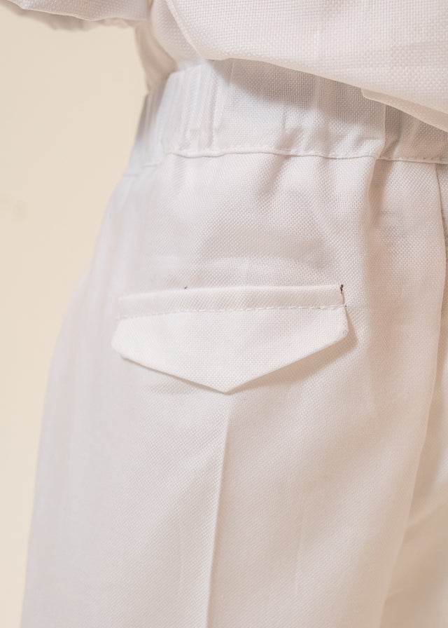 Costum Armand Camasa Cu Pantalon Alb Cu Dungi Bleu AnneBebe