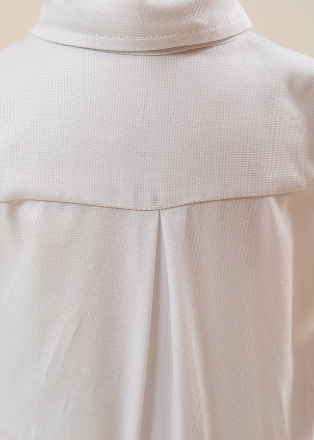 Costum Armand Camasa Cu Pantalon Alb Cu Dungi Bleu AnneBebe