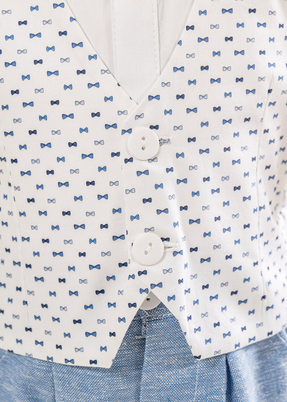 Costum Vesta Imprimeu Fundite Pantalon Bleu Deschis AnneBebe