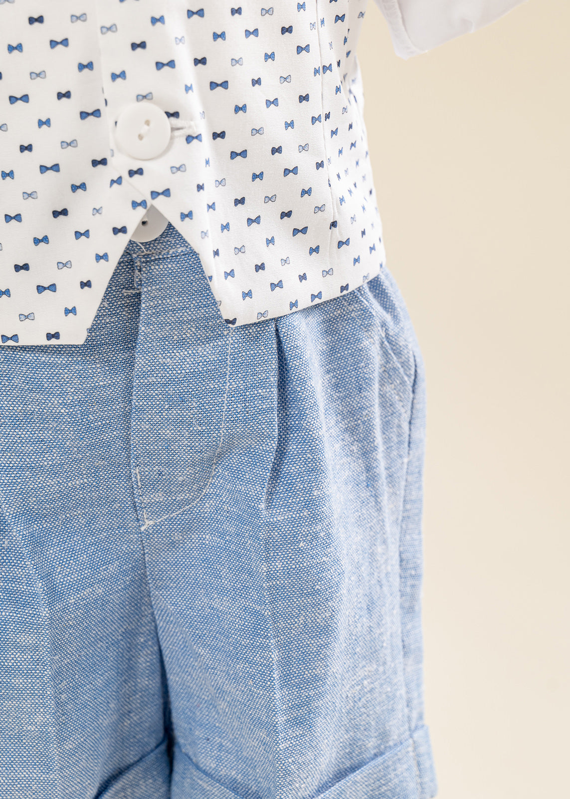 Costum Vesta Imprimeu Fundite Pantalon Bleu Deschis AnneBebe