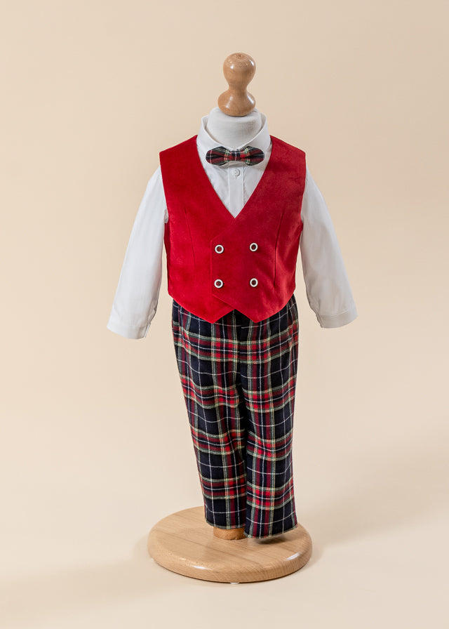 Elegant Traditional Costume for Boys Cream With Vest AnneBebe 