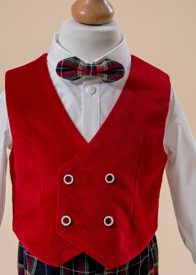 Elegant Traditional Costume for Boys Cream With Vest AnneBebe 