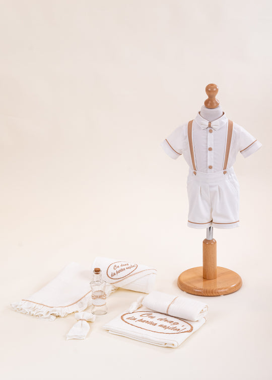 Set Botez Eugen 2 Piese, Costum si Trusou Personalizat AnneBebe