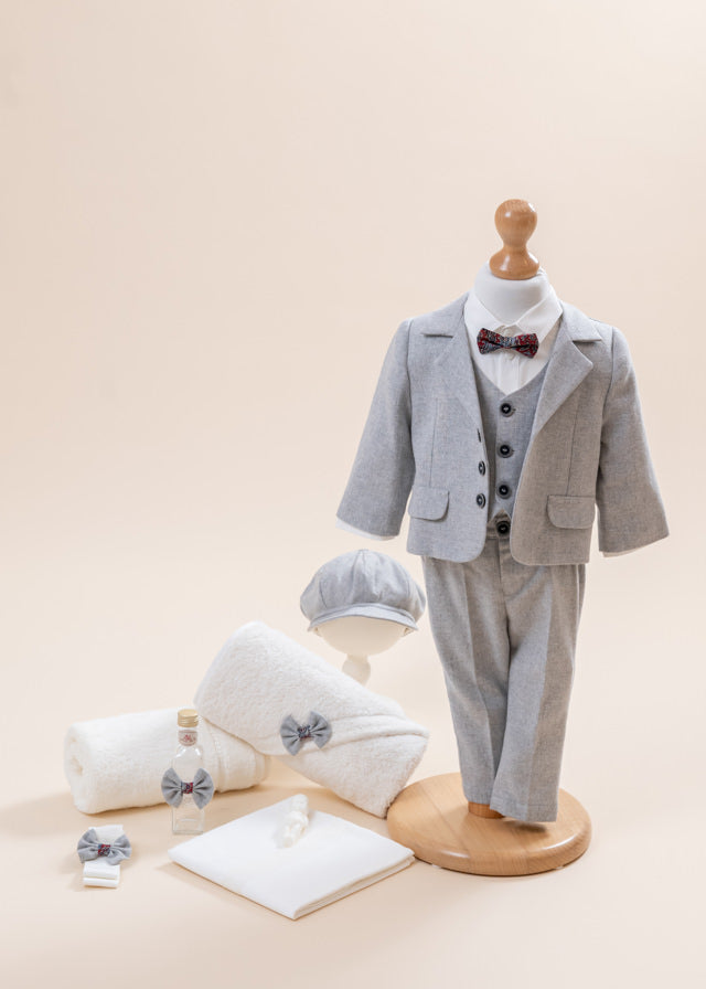 Set Botez Charles 2 Piese, Costum si Trusou Personalizat AnneBebe