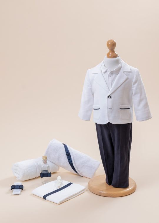 Set Botez Luccian 2 Piese, Costum si Trusou Personalizat AnneBebe