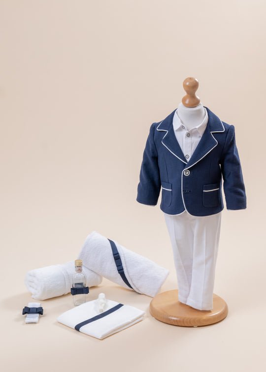 Baptism Set Edward 2 Pieces. AnneBebe Personalized Suit and Suit