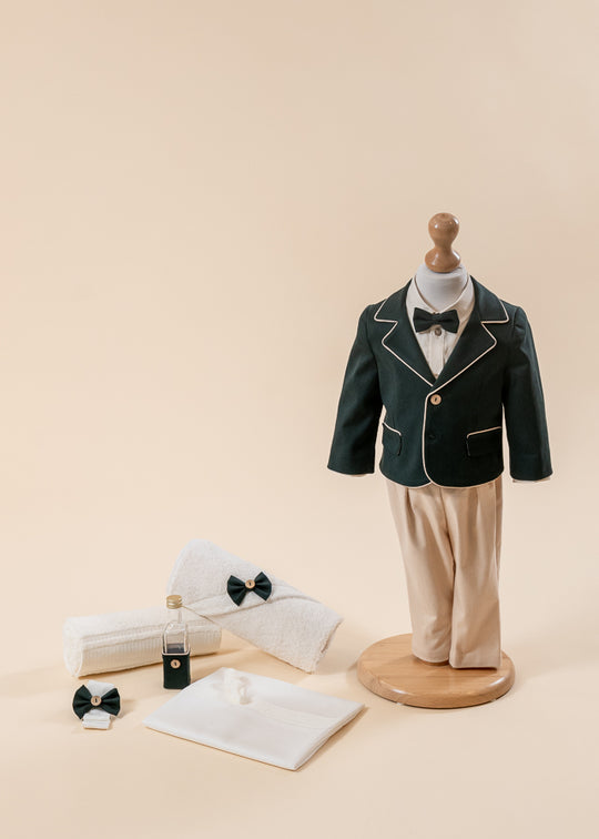 Set Botez Cezar 2 Piese, Costum si Trusou Personalizat AnneBebe