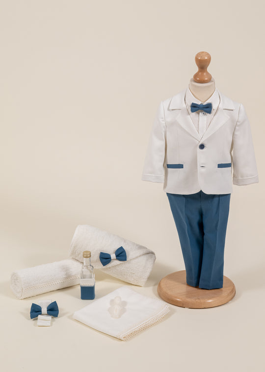 Set Botez Daniel 2 Piese, Costum si Trusou Personalizat AnneBebe