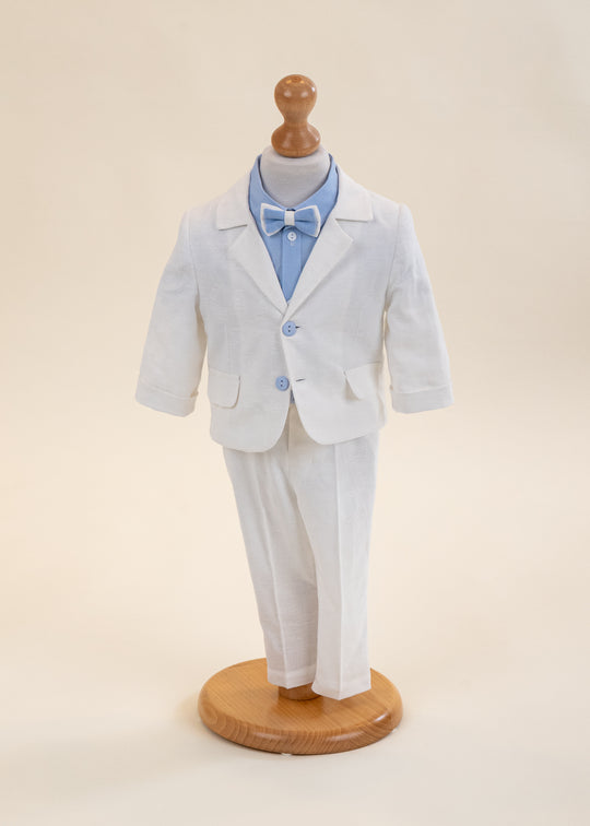 IN Ivory Suit Jacket And Blue AnneBebe Trousers And Shirt