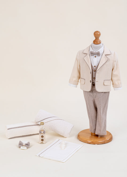 Set Botez Simion 2 Piese (Costum si Trusou) Personalizabil pentru Baieti – Simion | AnneBebe