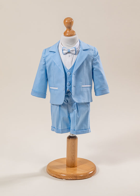 Costum Robert Sacou Si Pantalon Scurt Bleu Pantalon Lung Alb AnneBebe