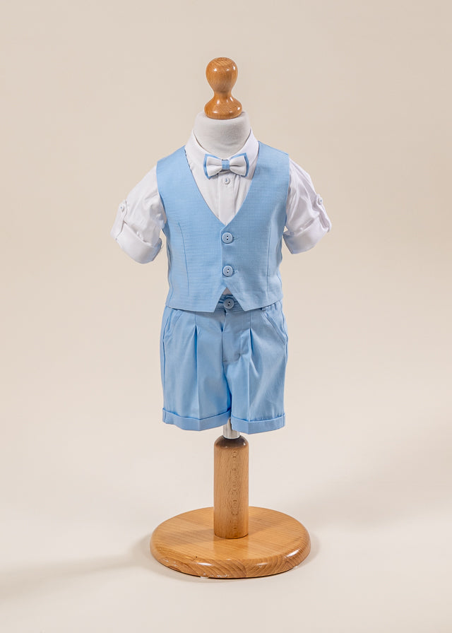 Costum Robert Sacou Si Pantalon Scurt Bleu Pantalon Lung Alb AnneBebe