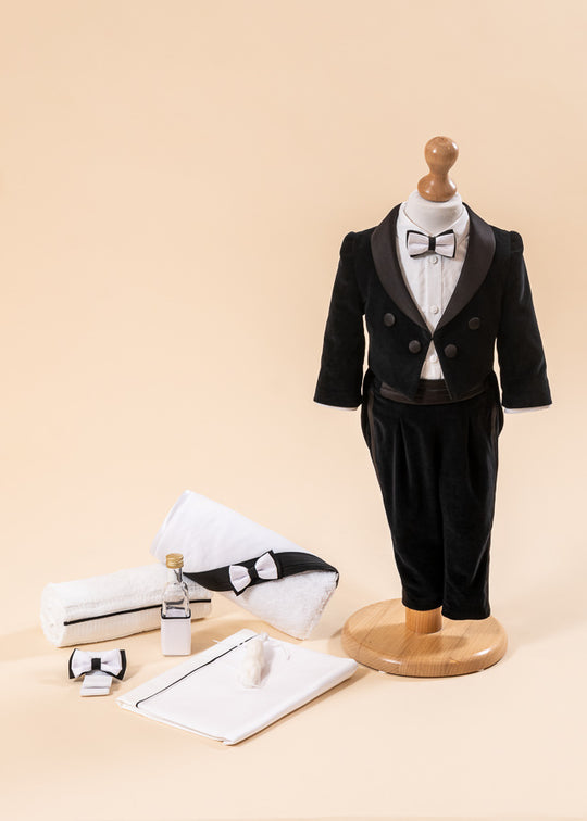 Set Botez Timotei 2 Piese, Costum si Trusou Personalizat AnneBebe