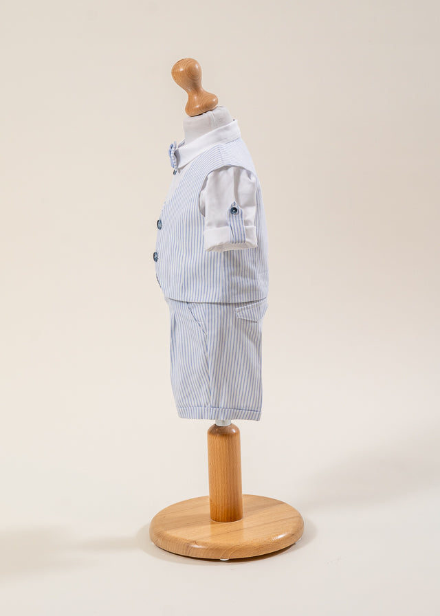 Set Botez Mike 3 Piese, Costum, Trusou si Lumanare Personalizat Botez AnneBebe
