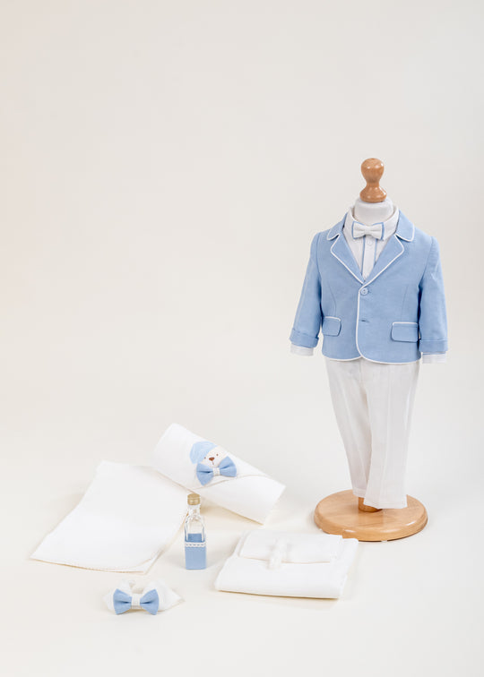 Christening Set Leonard 2 Pieces Suit and Personalized Layette AnneBebe