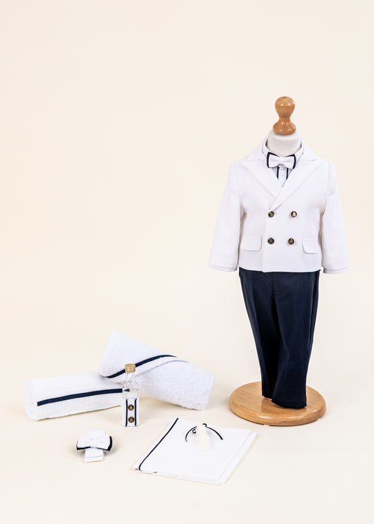 Set Botez Sergiu 2 Piese: Costum si Trusou Personalizat – Sergiu | AnneBebe