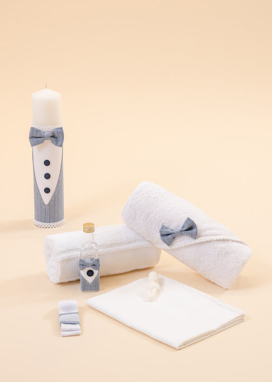 Alexandru Christening Set 2 Pieces, Candle and Personalized AnneBebe Suit