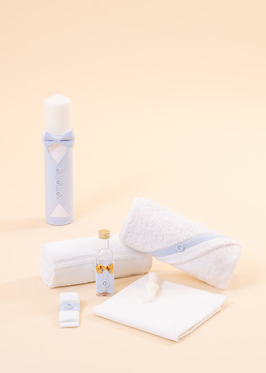 Vladimir Baptism Set 2 Pieces, Candle and AnneBebe Personalized Christening Kit