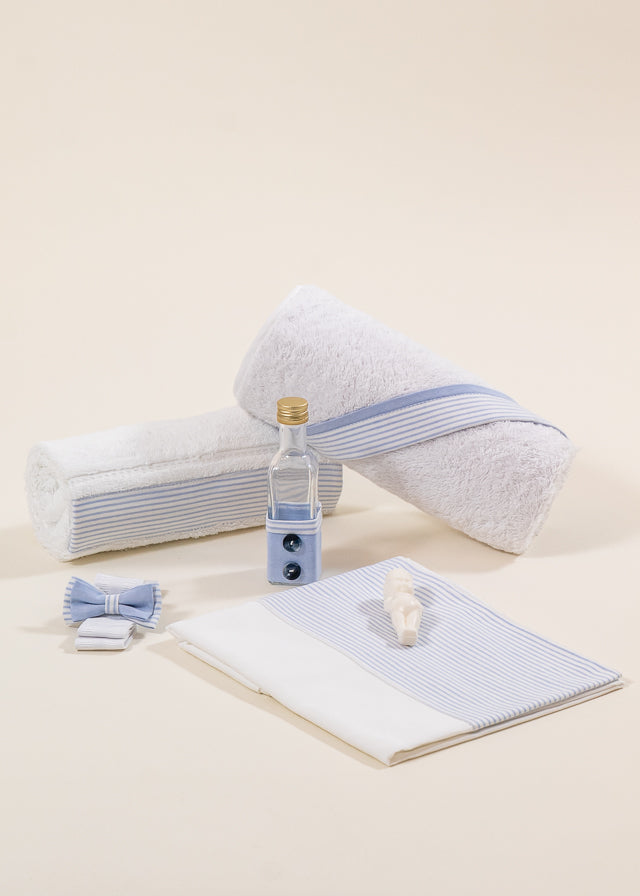 Set Botez Mike 2 Piese, Lumanare si Trusou  Personalizat Botez AnneBebe