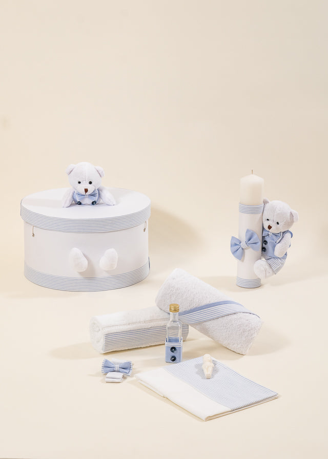 Set Botez Mike 3 Piese  Lumanare Trusou Cufar  Personalizat Botez AnneBebe