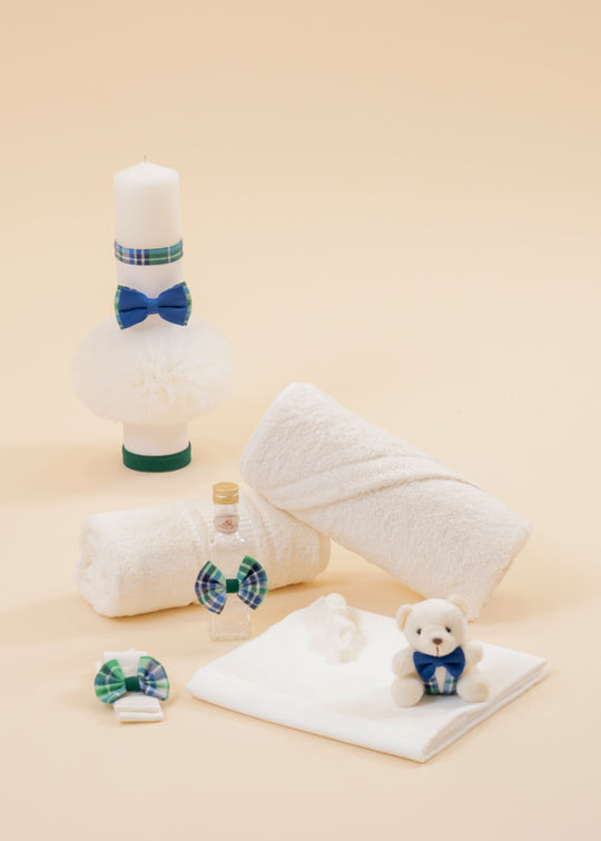 Razvan Baptism Set 2 Pieces, Candle and Personalized AnneBebe Kit