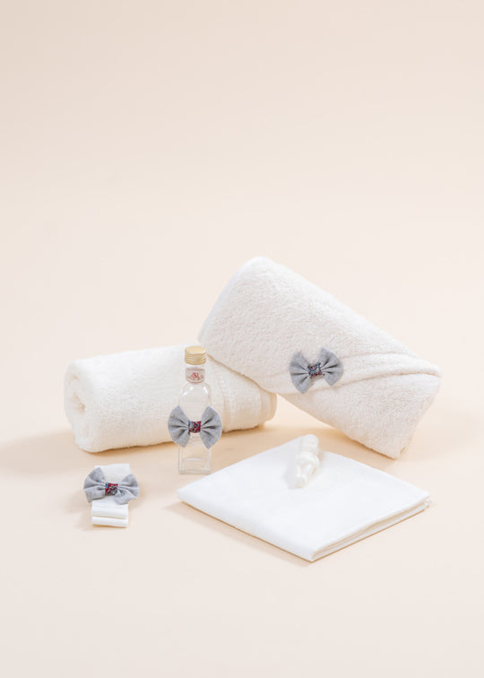 Trusou Batez Charles Cream Bows Fabric Light Grey AnneBebe