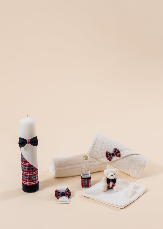 Set Botez Ciprian 2 Piese, Lumanare si Trusou  Personalizat Botez AnneBebe