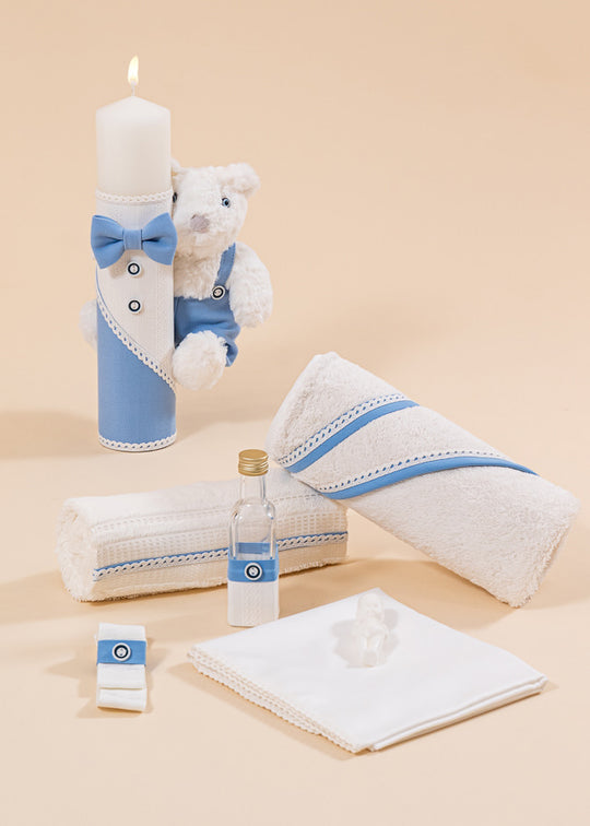 Set Botez Toma 2 Piese, Lumanare si Trusou Personalizat Botez AnneBebe