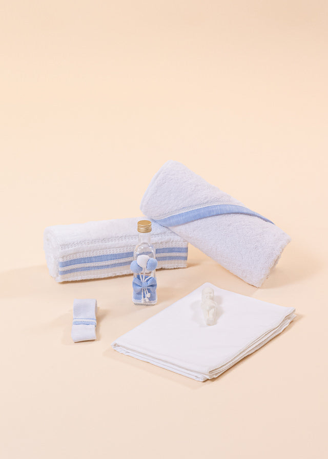 Set 3 piese Trusou Lumanare Cufar Paul Alb Funde Bleu AnneBebe