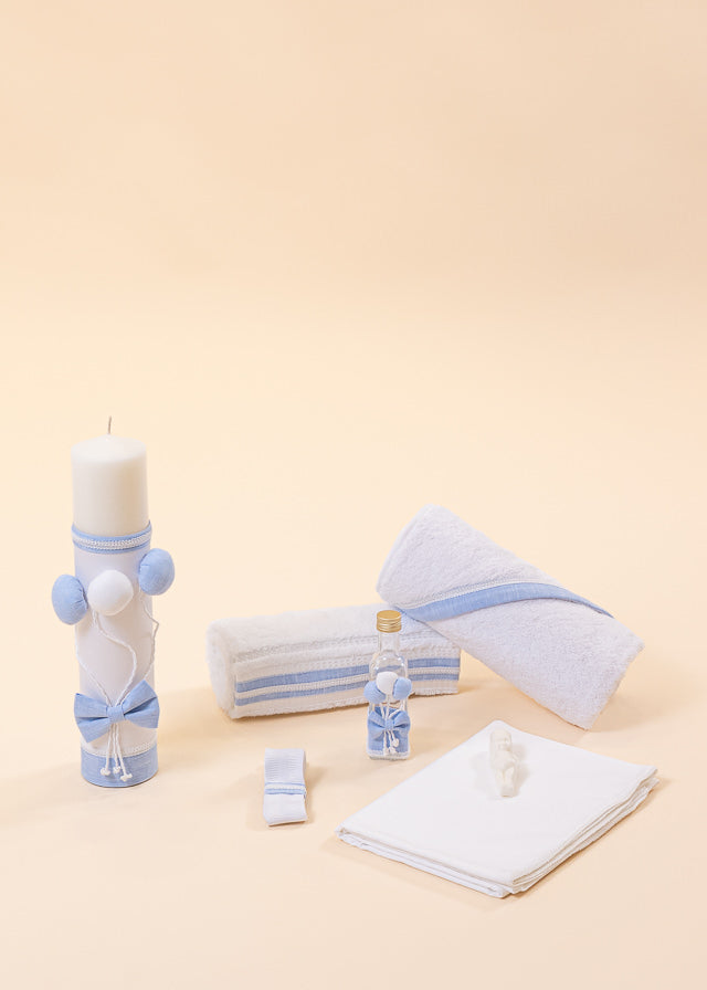 Set 2 piese Trusou Lumanare Paul Alb Funde Bleu AnneBebe