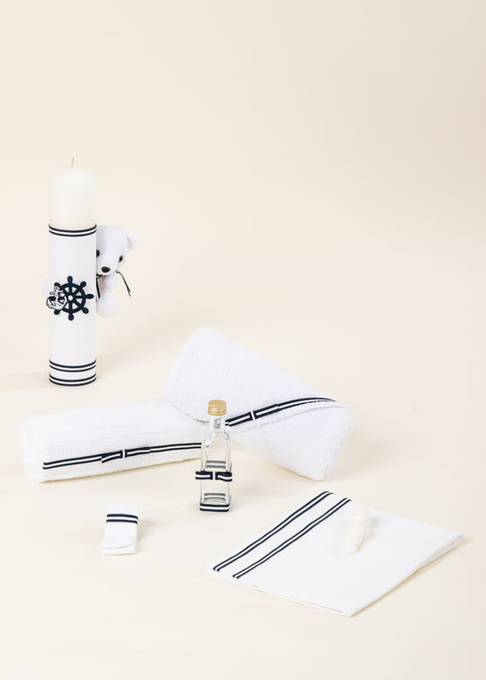 Set Botez Emil 2 Piese Lumanare si Trusou Personalizat Botez AnneBebe