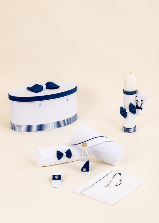 Set Botez Felix 3 Piese Lumanare Trusou Cufar Personalizat Botez AnneBebe