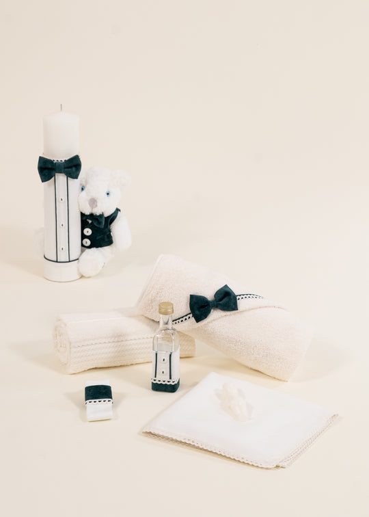 Set Botez Sabin 2 Piese, Lumanare si Trusou Personalizat Botez AnneBebe
