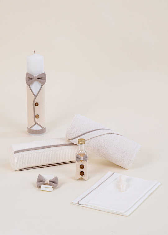 Set Botez Simion 2 Piese: Lumanare si Trusou Personalizat pentru Baieti – Simion | AnneBebe