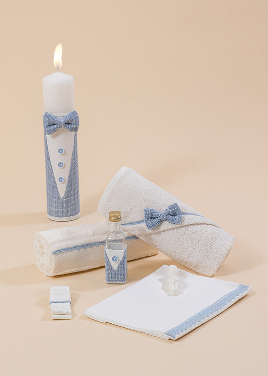 Denis Baptism Set 2 Pieces, Candle and Personalized Baptismal Kit AnneBebe