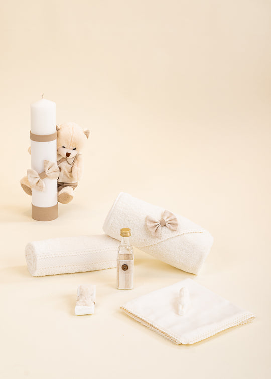 Set Botez Darin 2 Piese, Lumanare si Trusou Personalizat Botez AnneBebe